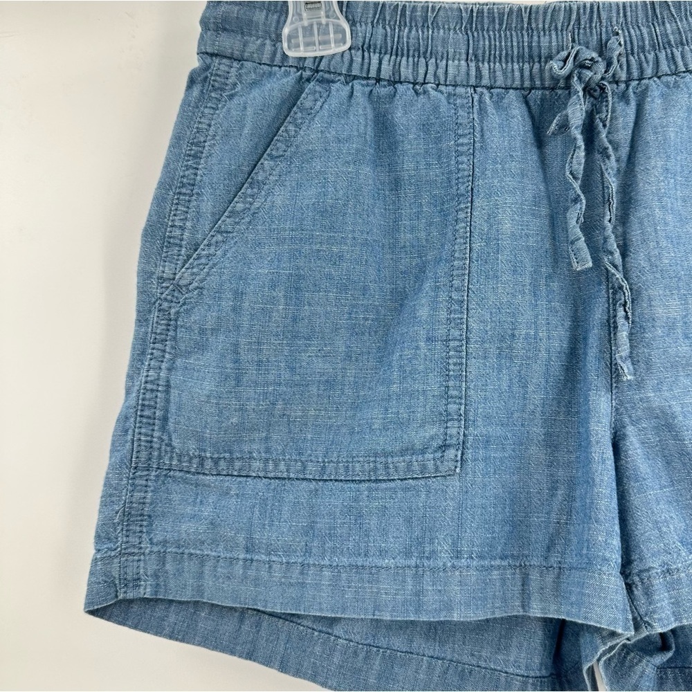 J.crew Factory Blue Chambray Cotton Elastic Waist/Drawstring Shorts Size XS - Picture 3 of 12